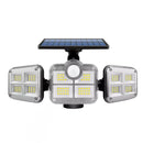 Refletor LED Solar com 3 Cabeças - Iluminação Automática com Sensor de Movimento