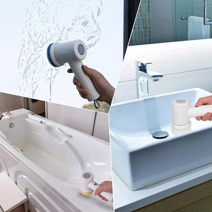 Escova Elétrica de Limpeza Portátil 5 em 1 Sem Fio | EaseClean – Limpador Multiuso para Cozinha e Banheiro