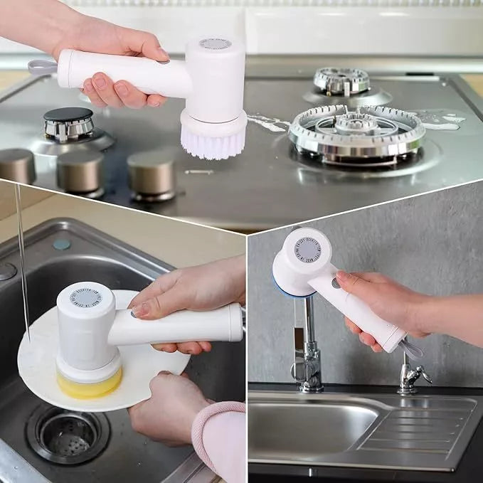 Escova Elétrica de Limpeza Portátil 5 em 1 Sem Fio | EaseClean – Limpador Multiuso para Cozinha e Banheiro