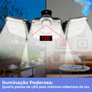 Refletor LED Solar com 3 Cabeças - Iluminação Automática com Sensor de Movimento