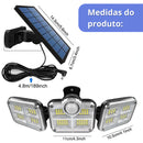 Refletor LED Solar com 3 Cabeças - Iluminação Automática com Sensor de Movimento