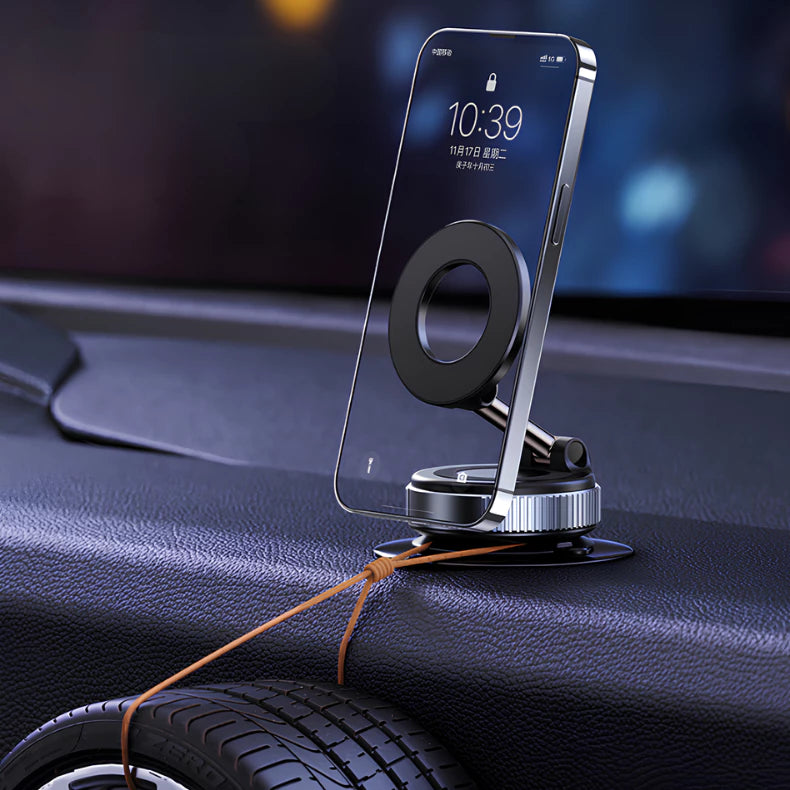 Suporte Magnético para Carro | Vaccum Magnet -  Fixação Prática e Ajuste 360° para Smartphones