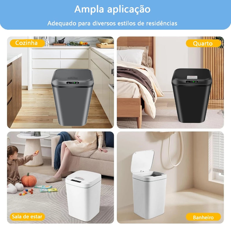 Lixeira com Sensor Automático | OHF STORE – 16 Litros para Banheiro, Cozinha e Escritório