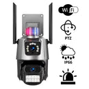 Câmera de Segurança Externa Dupla 4K 6MP com Sirene e Iluminação Integrada