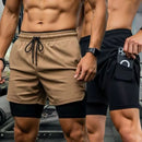 Shorts Masculino 2 em 1 com Proteção UV - Conforto e Performance para Treino e Corrida