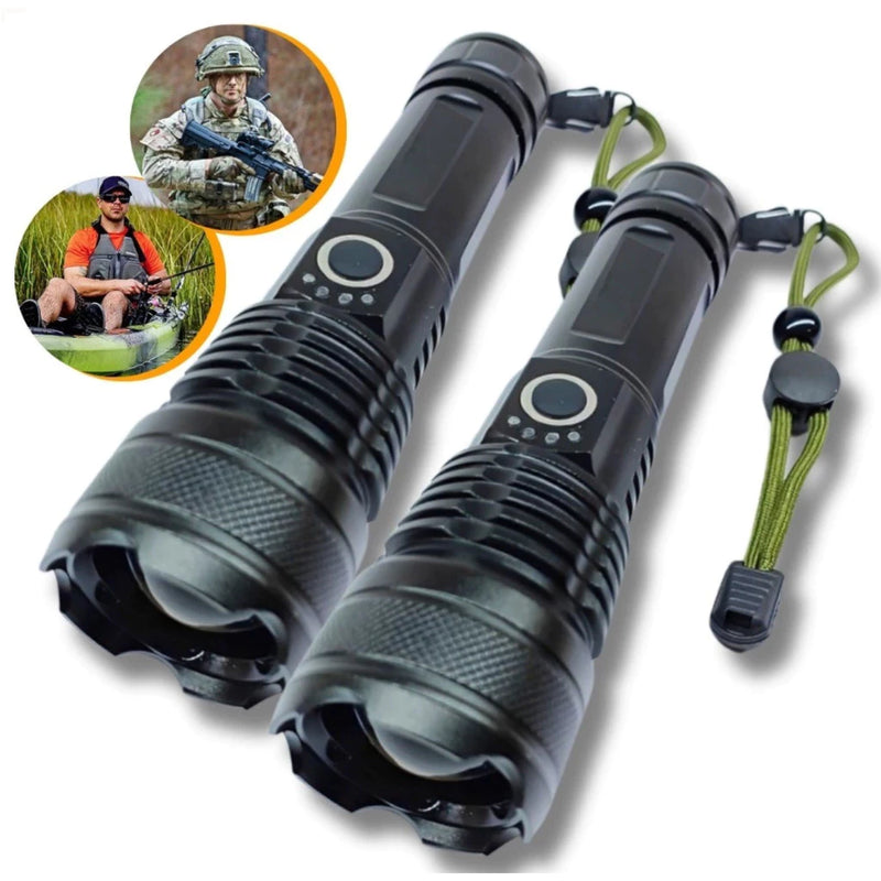 Lanterna Recarregável T9 P50/P90 | Iluminação Potente para Atividades Externas